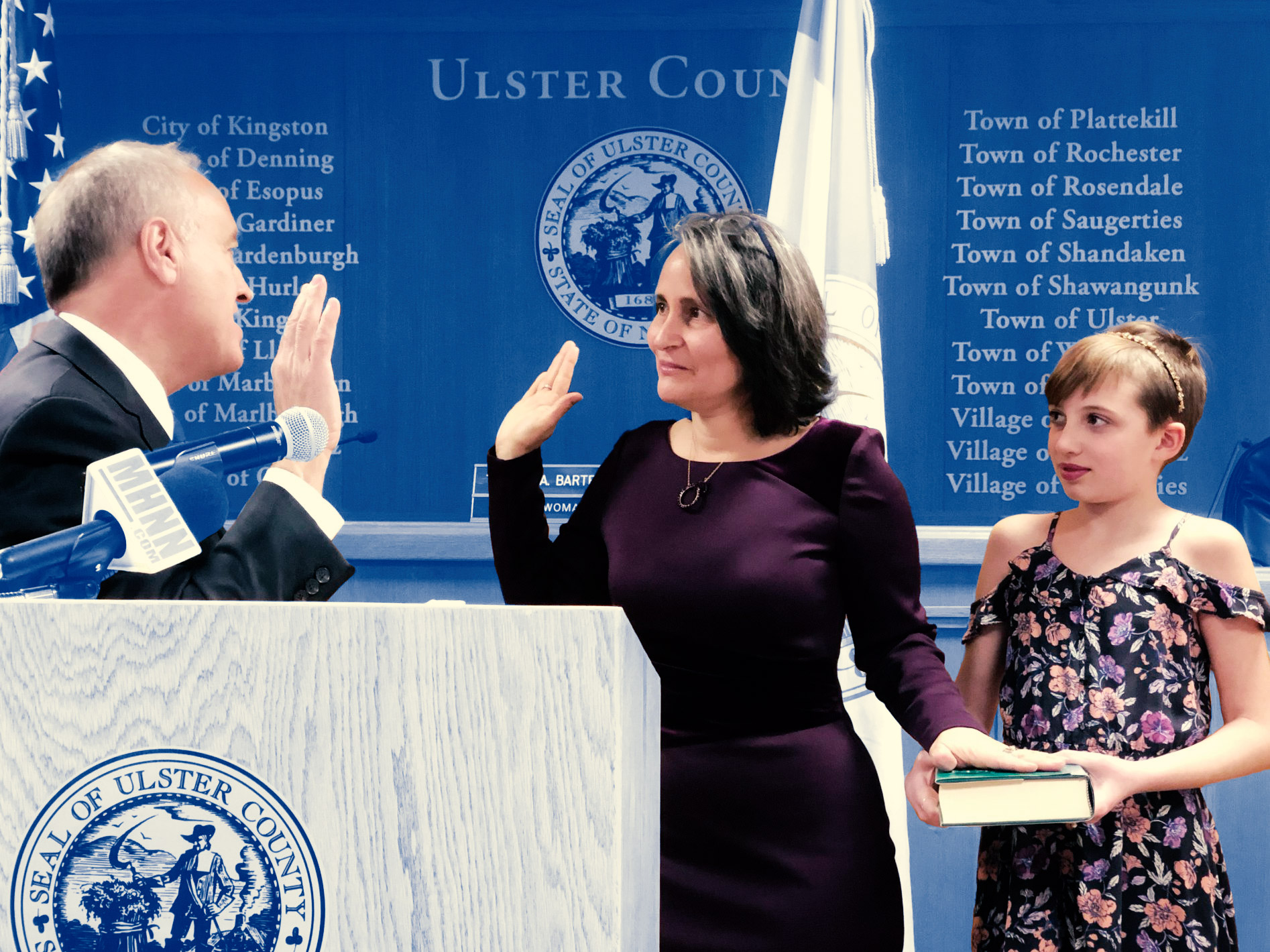 March being sworn in by State Comptroller Thomas DiNapoli